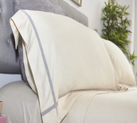 Bamboo Linen Grey Trim Sheets